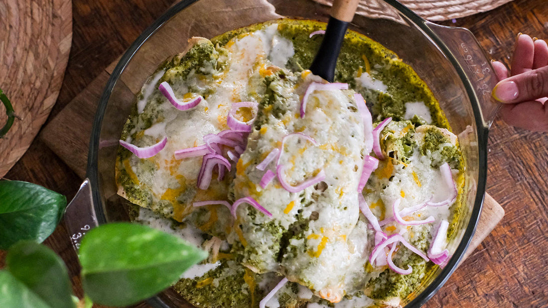 Enchiladas Saludables con Tortillas de Coliflor | Receta Fácil y Rica en Verduras